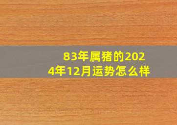 83年属猪的2024年12月运势怎么样