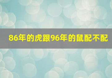 86年的虎跟96年的鼠配不配