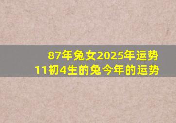 87年兔女2025年运势11初4生的兔今年的运势