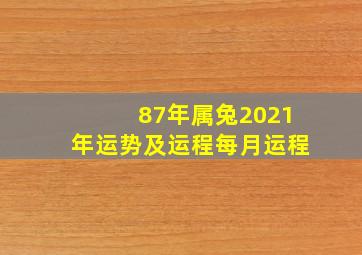 87年属兔2021年运势及运程每月运程