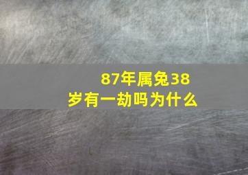 87年属兔38岁有一劫吗为什么