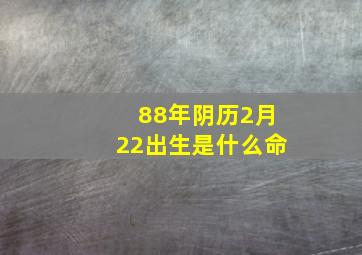 88年阴历2月22出生是什么命