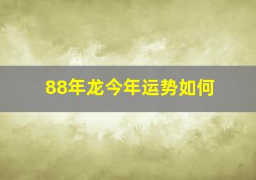 88年龙今年运势如何