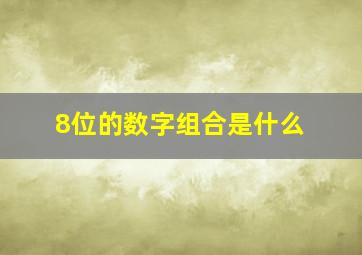 8位的数字组合是什么