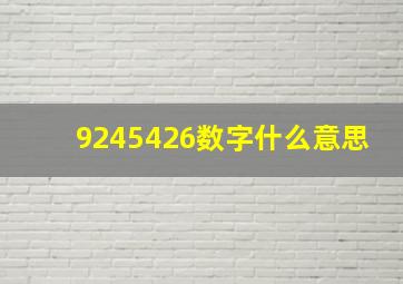 9245426数字什么意思