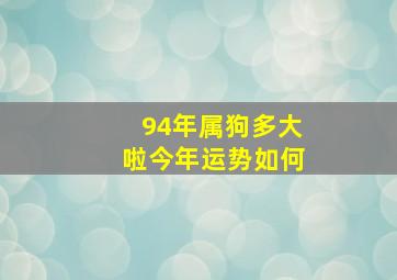 94年属狗多大啦今年运势如何