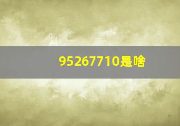 95267710是啥