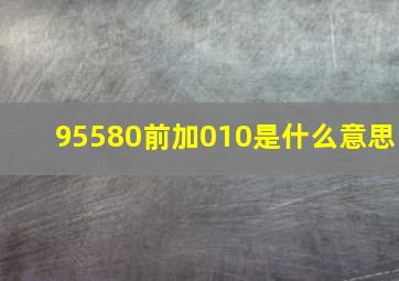 95580前加010是什么意思