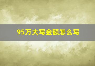 95万大写金额怎么写