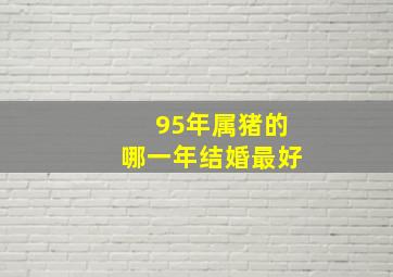 95年属猪的哪一年结婚最好