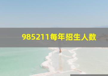 985211每年招生人数