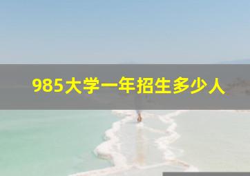 985大学一年招生多少人