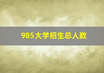 985大学招生总人数