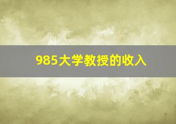 985大学教授的收入