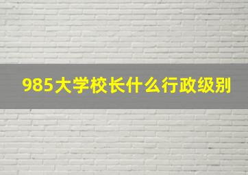 985大学校长什么行政级别