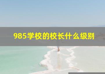 985学校的校长什么级别