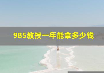 985教授一年能拿多少钱