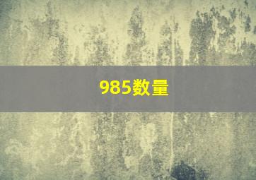 985数量