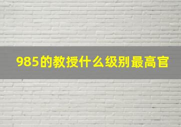 985的教授什么级别最高官