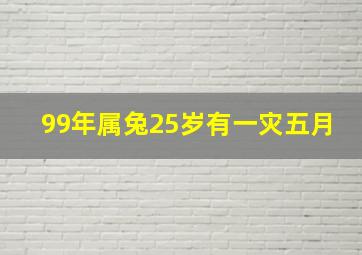 99年属兔25岁有一灾五月