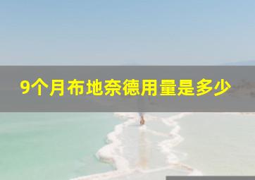 9个月布地奈德用量是多少