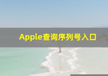 Apple查询序列号入口