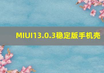 MIUI13.0.3稳定版手机壳