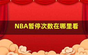 NBA暂停次数在哪里看