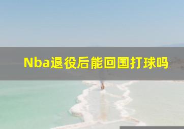 Nba退役后能回国打球吗