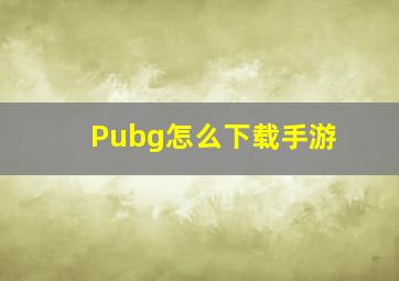 Pubg怎么下载手游