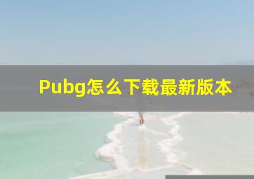 Pubg怎么下载最新版本