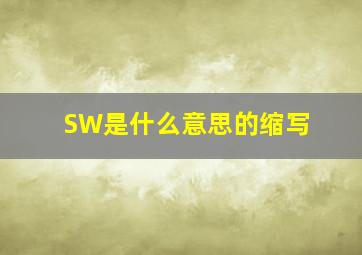 SW是什么意思的缩写