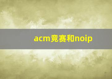 acm竞赛和noip