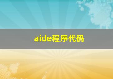 aide程序代码