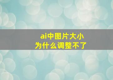 ai中图片大小为什么调整不了