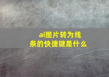 ai图片转为线条的快捷键是什么