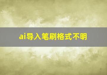 ai导入笔刷格式不明