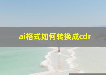 ai格式如何转换成cdr