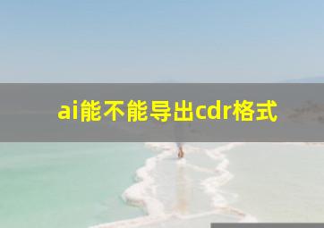 ai能不能导出cdr格式