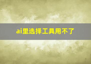 ai里选择工具用不了