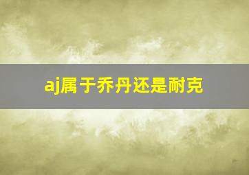 aj属于乔丹还是耐克