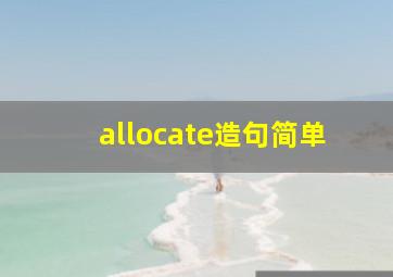 allocate造句简单