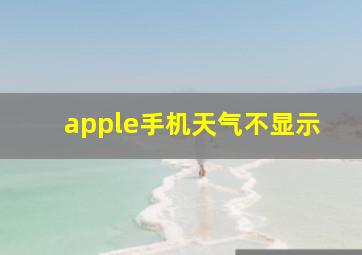 apple手机天气不显示