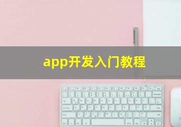 app开发入门教程