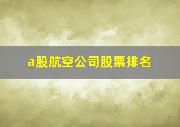 a股航空公司股票排名