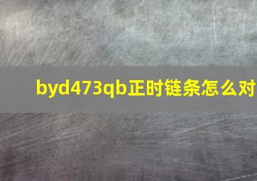 byd473qb正时链条怎么对