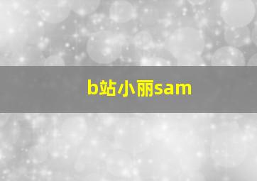 b站小丽sam