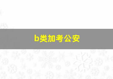 b类加考公安