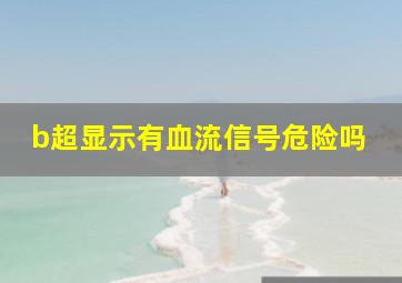 b超显示有血流信号危险吗