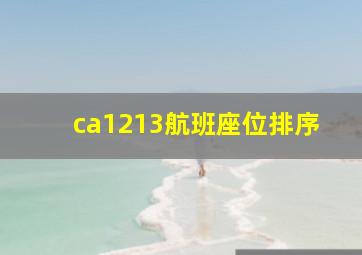 ca1213航班座位排序